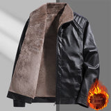 Fleece-lined Thickened Real Leather Men's Fur Jacket Bigbuy