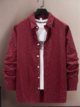 Polka Dot Bronzing Printed Casual Long Sleeve Shirt Bigbuy