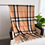 Cashmere-like Plaid Warm Shawl Scarf Unisex All-matching Bigbuy