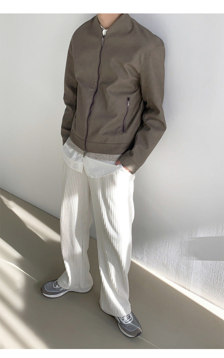 Men's Loose Solid Color Corduroy Ankle-tied Casual Pants Bigbuy