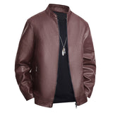 Slim-fit Leather Coat Men's Casual Jacket Bigbuy