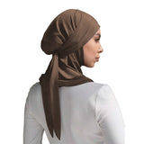 Solid Color Convenient Strap Headscarf Suit Bigbuy