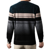 Fleece-lined Thickened Striped Fashion Pullover Base Knitwear Bigbuy