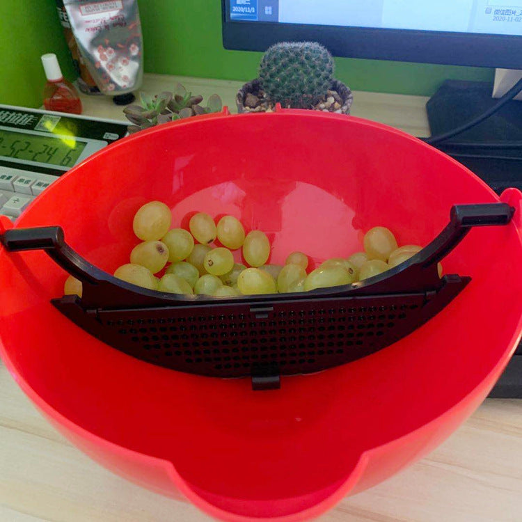 Fruit And Vegetable Cleaning And Draining Tool 360 Degree Rotating Kitchen Drainer Bigbuy