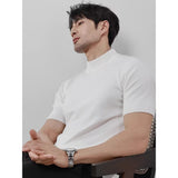 Knitwear Men's Ice Silk Half Turtleneck Solid Color Bigbuy
