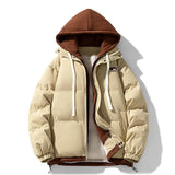 Fake Two-piece Cotton-padded Coat Thickened Hooded Warm Jacket Bigbuy