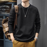 Men's Round Neck Thickened Inner Bottoming Shirt Solid Color Loose-fitting Versatile Top Bigbuy