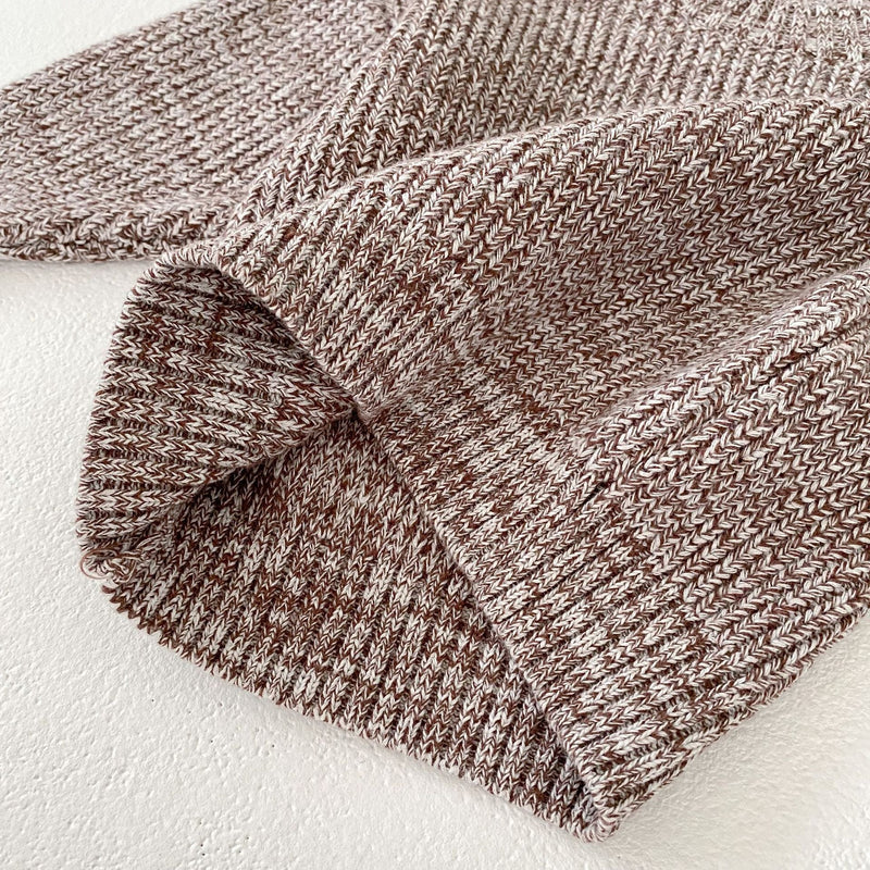 Infant Baby Girl Mixed Color Thick Needle Pullover Pants Pullover Fur Ball Knitted Hat 3-piece Set Bigbuy