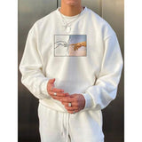 Street Style Men's Hand Printed Sweatshirt Bigbuy