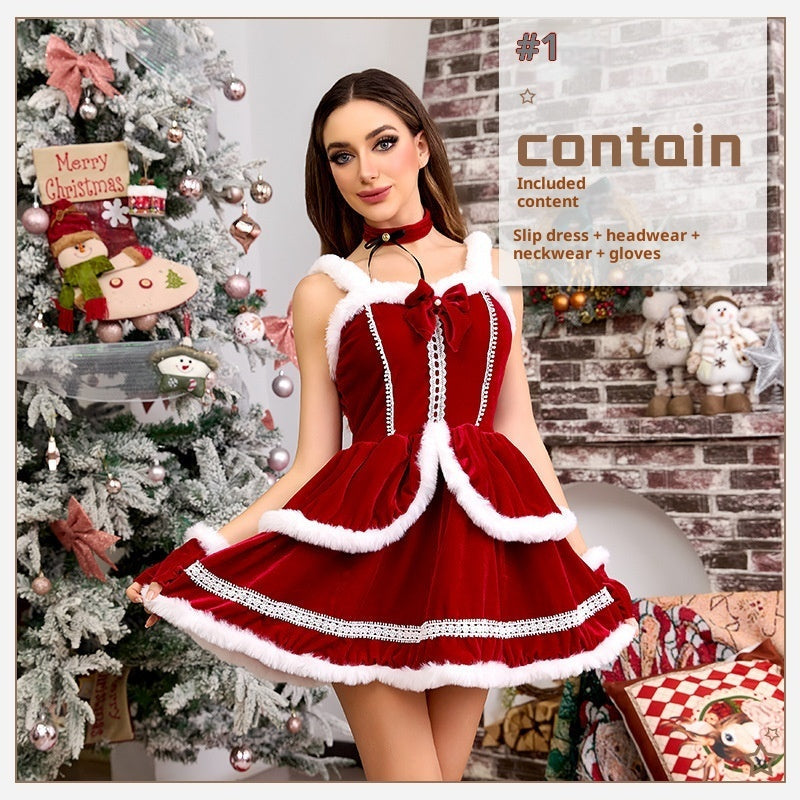 Sexy Bandeau Christmas Clothes Hot Girl European And American Style Dress Bigbuy
