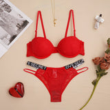 Women's Sexy Push-up Lingerie Set, Red Bigbuy