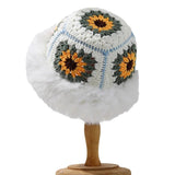 Rabbit Fur Knitted Warm-keeping And Cold-proof Handmade Crochet Bucket Hat Bigbuy
