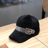 Street Fashion Diamond Baseball Korean Fashion Winter Warm Outdoor All-matching Peaked Cap Bigbuy