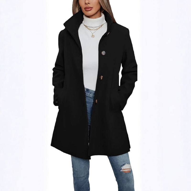 Fashion Casual Autumn And Winter Thick Long Sleeve Woolen Long Thick Coat Bigbuy
