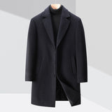 Men's Business Casual Woolen Trench Coat Bigbuy