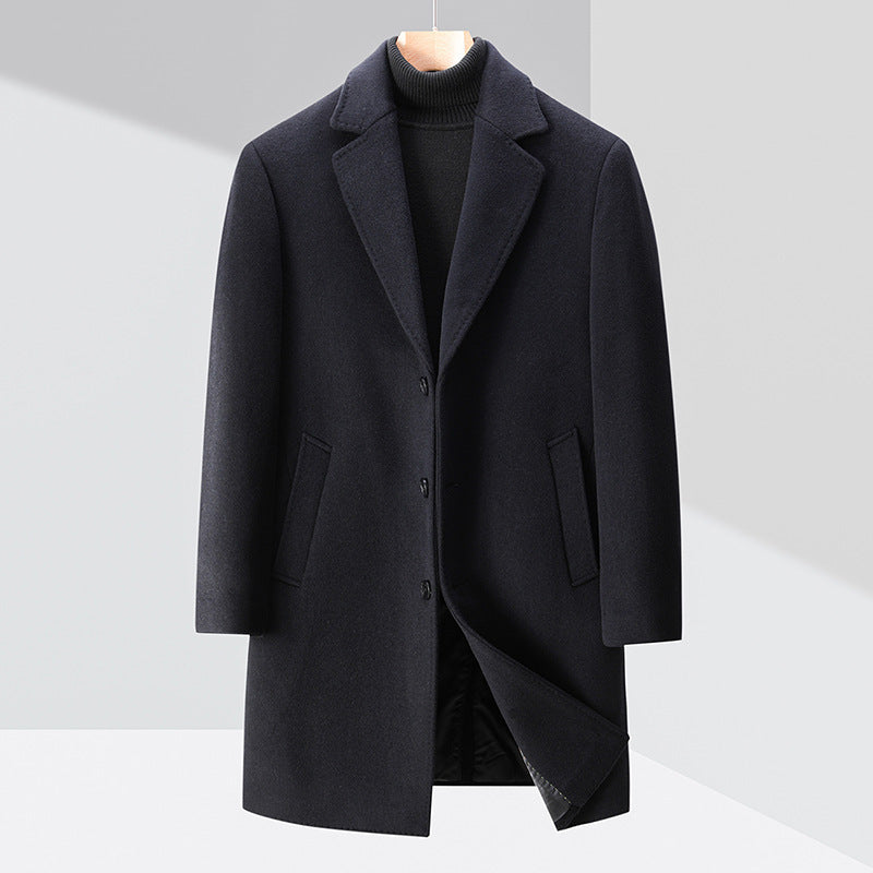 Men's Business Casual Woolen Trench Coat Bigbuy