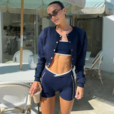 Fashion Casual Cardigan Hidden Hook Midriff-baring Long Sleeve Coat Bigbuy