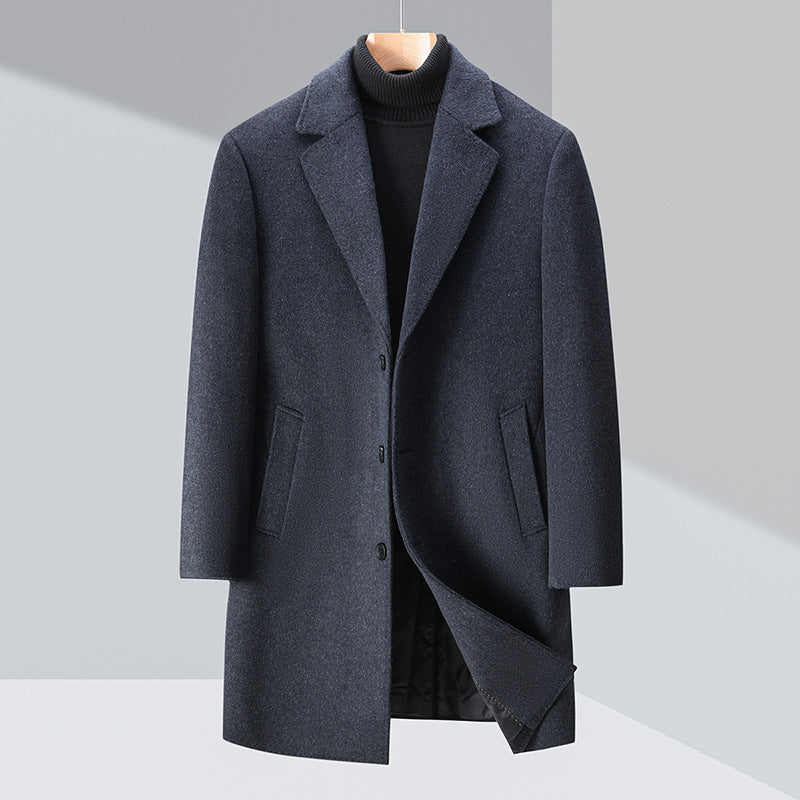 Men's Business Casual Woolen Trench Coat Bigbuy