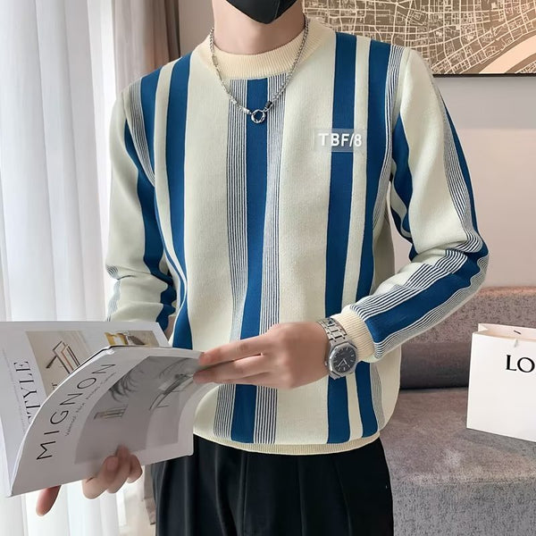 Contrast Color Sweater Striped Innerwear Knitwear Long-sleeved Top Bigbuy