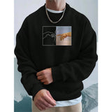 Street Style Men's Hand Printed Sweatshirt Bigbuy