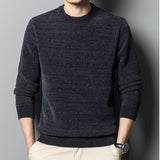 Fleece-lined Keep Warm Pure Color Men's Sweater Bigbuy