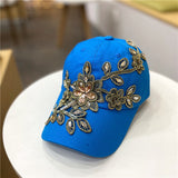European And American Style Casual All-match Gold Silk Flower Cowboy Hat Bigbuy