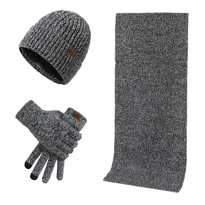 Thermal Knitting Hat Scarf And Gloves Three-piece Set Bigbuy