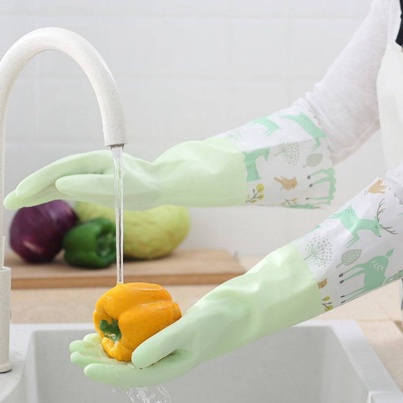 Cleaning Rubber Single Layer Thin Extended Waterproof Gloves Bigbuy