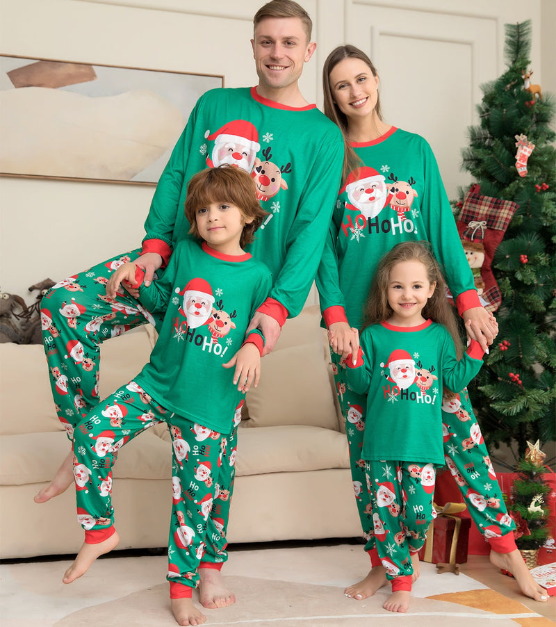 Christmas Pajamas For Family Matching Family Christmas PJs Sets Santa Claus Printed Top Sleepwear Bigbuy
