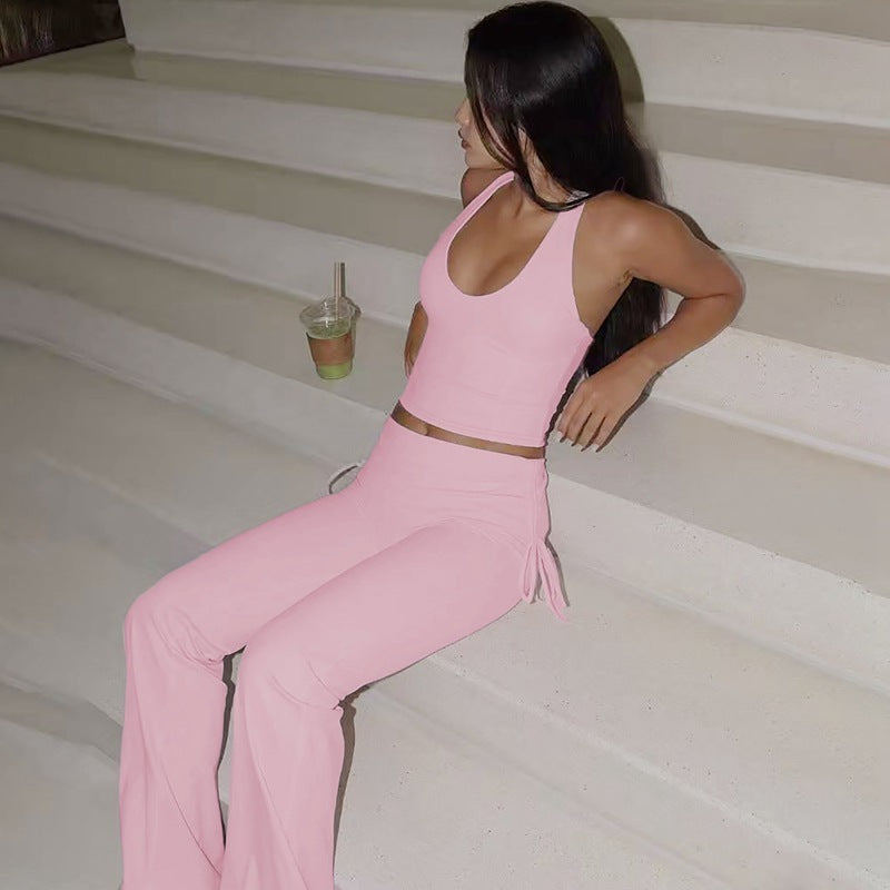 Fashion Casual Vest Slim-fit Solid Color Trousers Suit Bigbuy