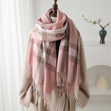 Cashmere-like Plaid Warm Shawl Scarf Unisex All-matching Bigbuy