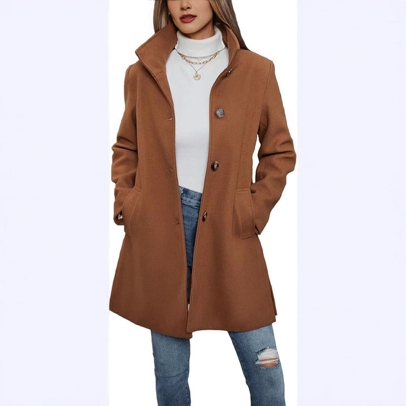 Fashion Casual Autumn And Winter Thick Long Sleeve Woolen Long Thick Coat Bigbuy