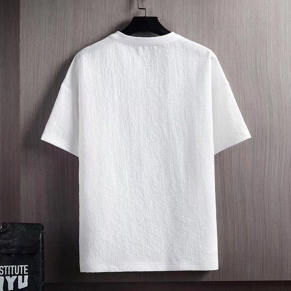 Summer New Men's Japanese Short Sleeve Round Neck Loose And Simple Bigbuy