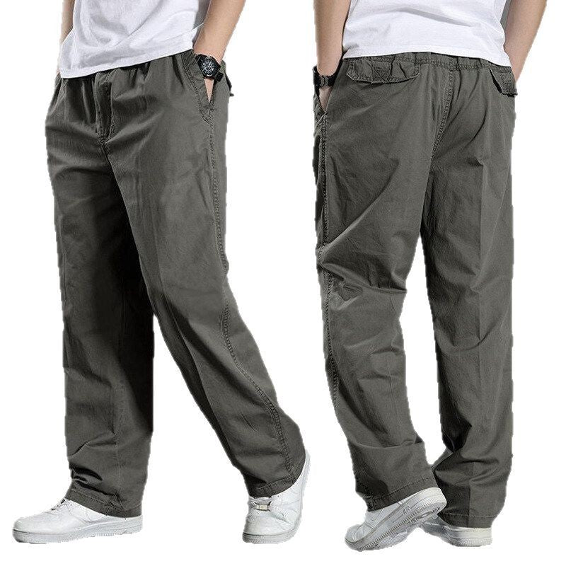 Men's Overalls Cotton Loose Casual Pants Straight Trousers Bigbuy