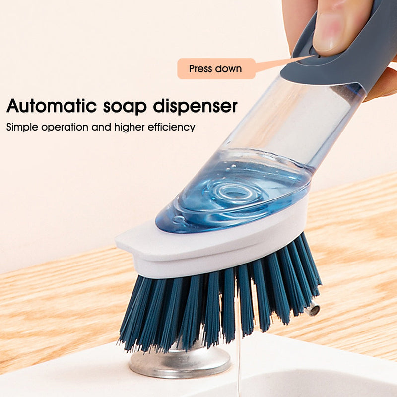 New Multifunctional Dish Brush Household Kitchen Oily Sponge Long Handle Cleaning Brush Bigbuy