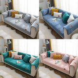 Modern Solid Color Winter Lamb Wool Sofa Towel Thicken Plush Soft And Smooth Sofa Covers For Living Room Anti-slip Couch Cover Bigbuy