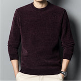 Fleece-lined Keep Warm Pure Color Men's Sweater Bigbuy