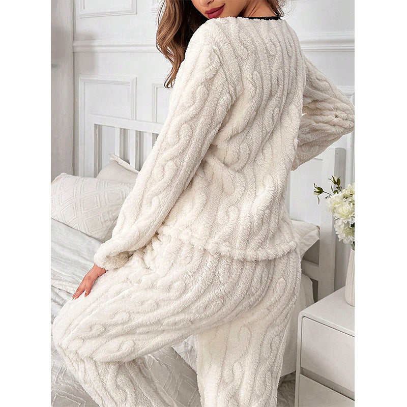 Cardigan Long Sleeve Pants Suit High-end Homewear Can Be Worn Outside Bigbuy