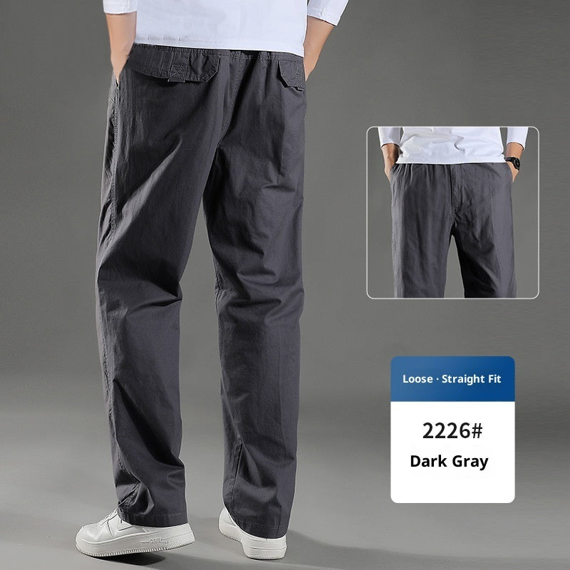 Men's Overalls Cotton Loose Casual Pants Straight Trousers Bigbuy