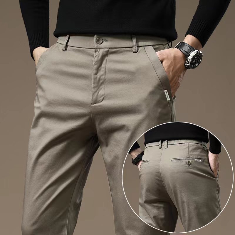 Combed Cotton Light Business Casual Pants Men Bigbuy