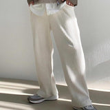 Men's Loose Solid Color Corduroy Ankle-tied Casual Pants Bigbuy