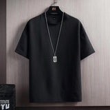 Summer New Men's Japanese Short Sleeve Round Neck Loose And Simple Bigbuy