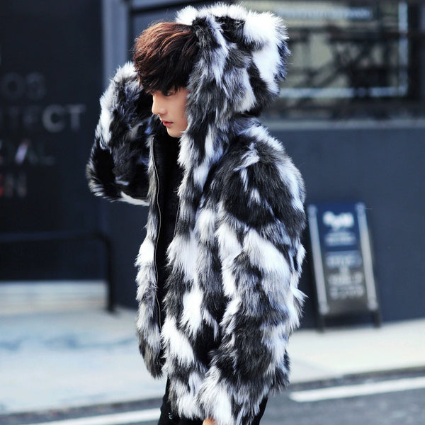 Men's Faux Leather Warm Coat Handsome Thickened Bigbuy