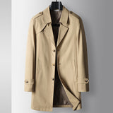 Mid-length Lapel Single Breasted Medium Youth Young Luxury Business Casual Trench Coat Bigbuy