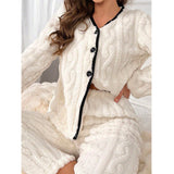 Cardigan Long Sleeve Pants Suit High-end Homewear Can Be Worn Outside Bigbuy
