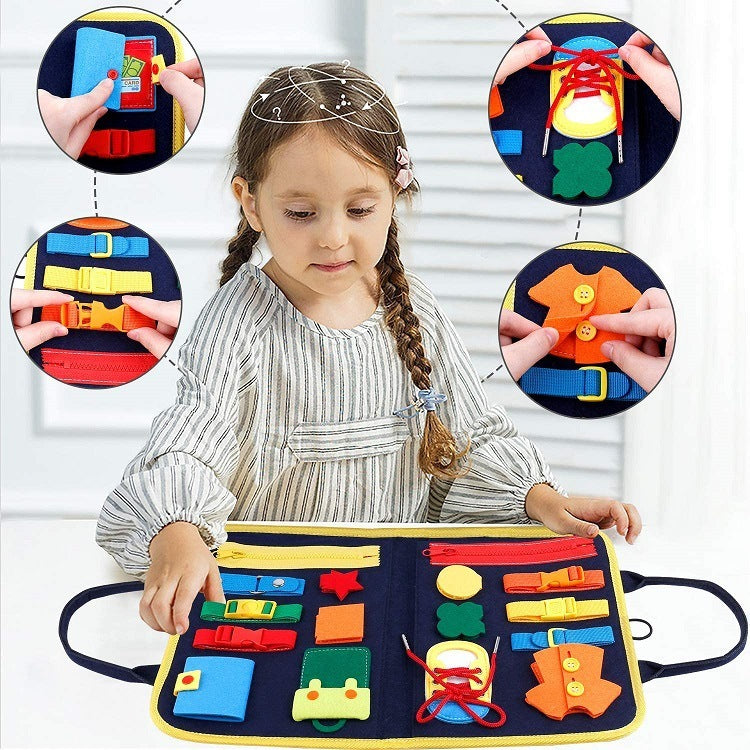 New Busy Book Children's Busy Board Dressing And Buttoning Learning Baby Early Education Preschool Sensory Learning Toy Bigbuy