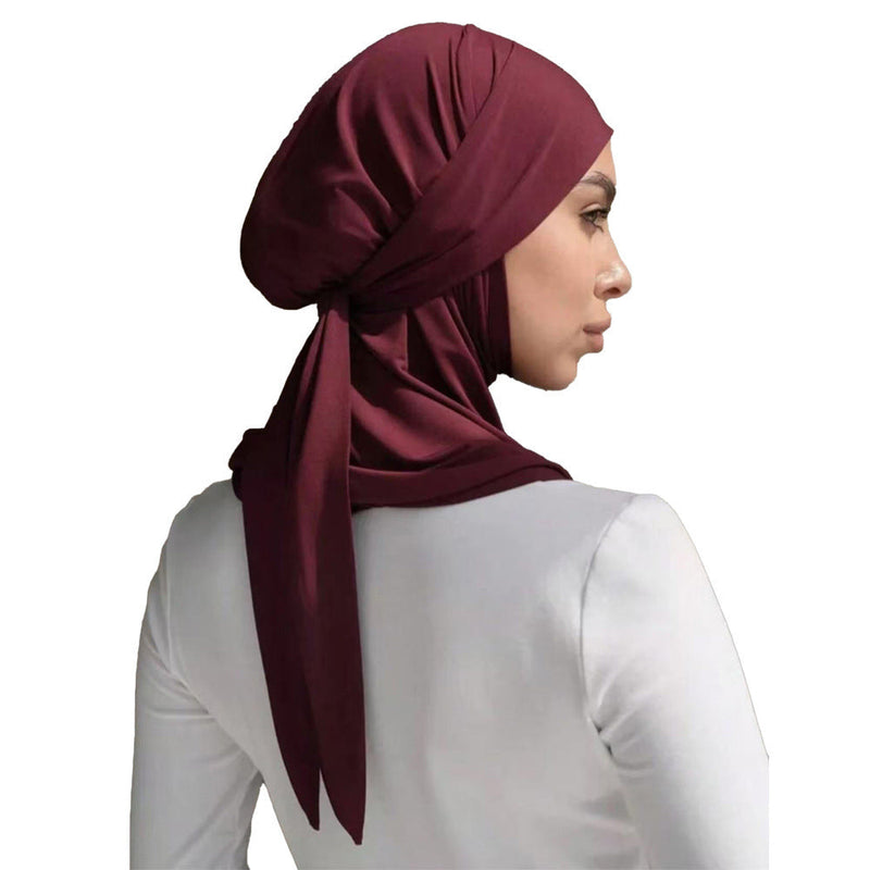 Solid Color Convenient Strap Headscarf Suit Bigbuy