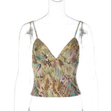 Sexy Lace Stitching Deep V-neck Slim Fit Backless Sling Bigbuy