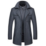 Men's Woolen Coat Fashion Double Collar Cold-resistant Bigbuy