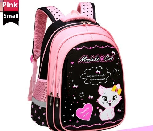 Kids School Cute Cat Print Backpack Bigbuy
